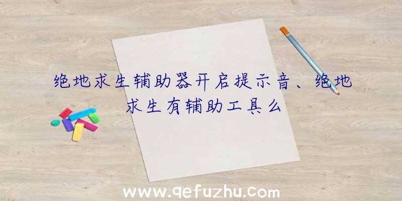 绝地求生辅助器开启提示音、绝地求生有辅助工具么