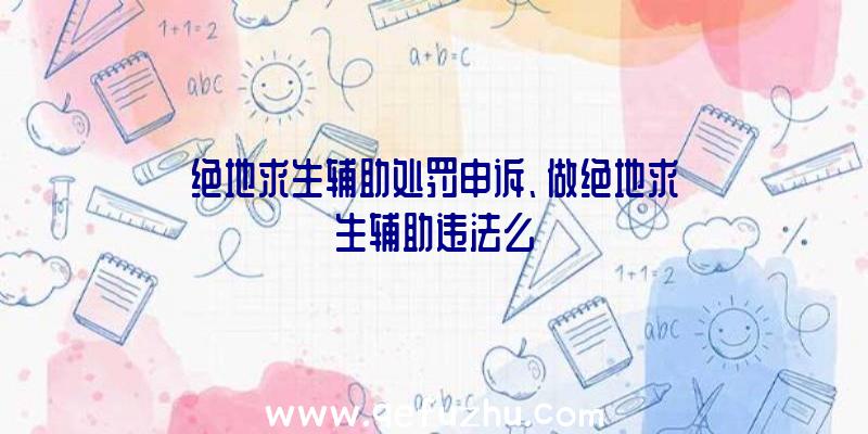 绝地求生辅助处罚申诉、做绝地求生辅助违法么