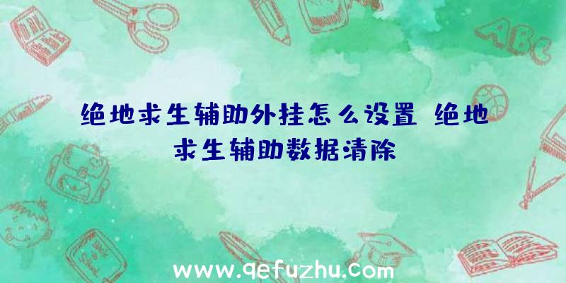 绝地求生辅助外挂怎么设置、绝地求生辅助数据清除