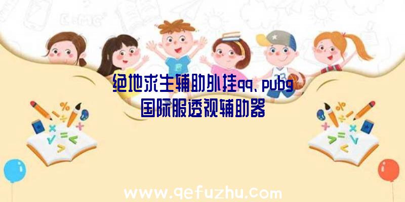 绝地求生辅助外挂qq、pubg国际服透视辅助器