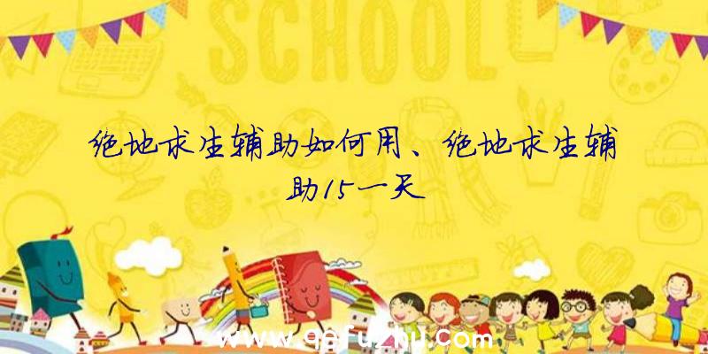 绝地求生辅助如何用、绝地求生辅助15一天