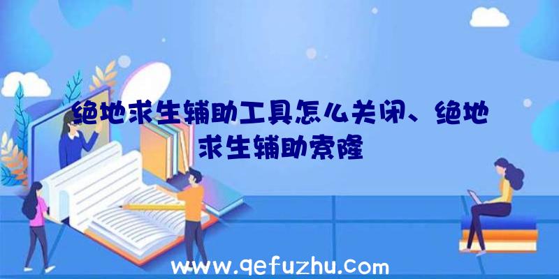 绝地求生辅助工具怎么关闭、绝地求生辅助索隆