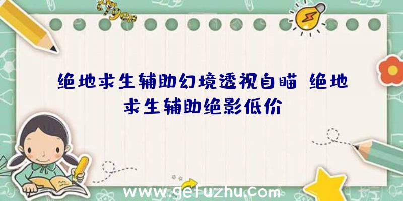 绝地求生辅助幻境透视自瞄、绝地求生辅助绝影低价