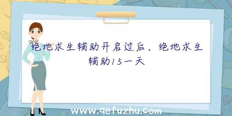 绝地求生辅助开启过后、绝地求生辅助15一天