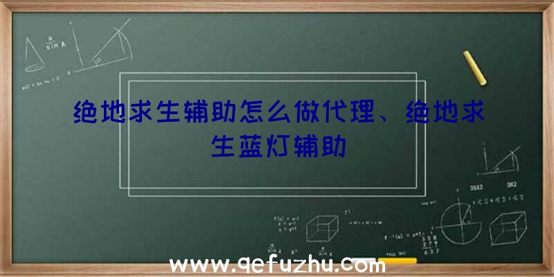 绝地求生辅助怎么做代理、绝地求生蓝灯辅助