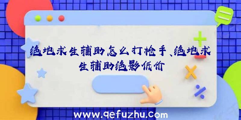 绝地求生辅助怎么打枪手、绝地求生辅助绝影低价