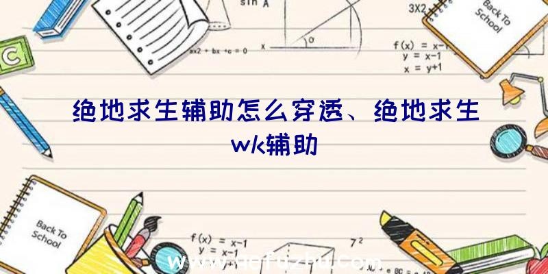 绝地求生辅助怎么穿透、绝地求生wk辅助