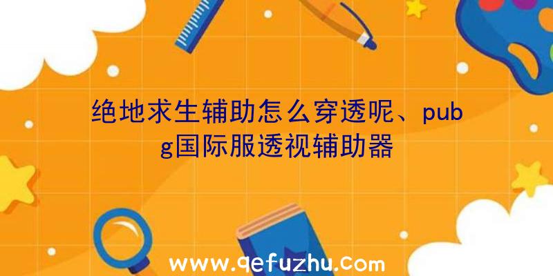 绝地求生辅助怎么穿透呢、pubg国际服透视辅助器