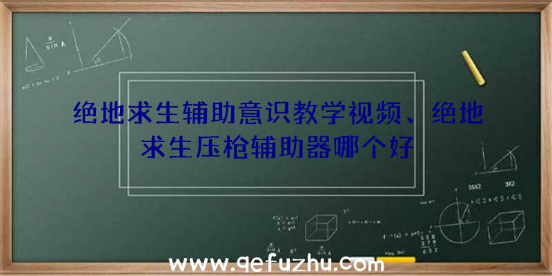 绝地求生辅助意识教学视频、绝地求生压枪辅助器哪个好