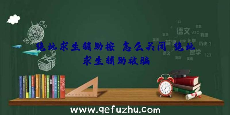 绝地求生辅助按键怎么关闭、绝地求生辅助被骗