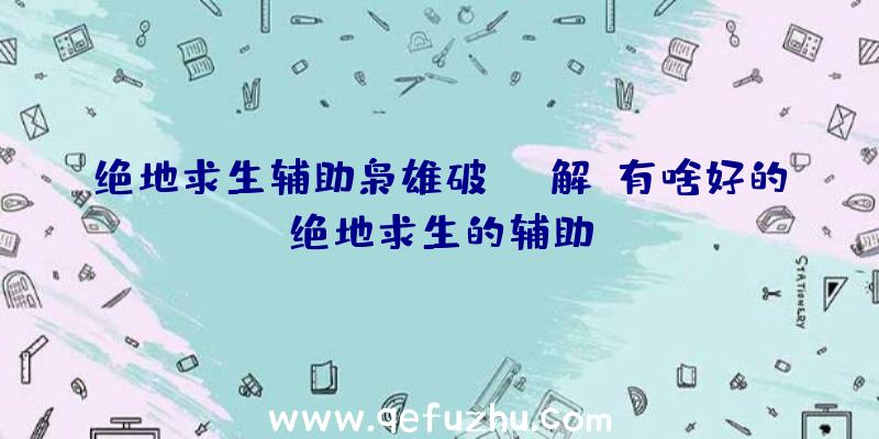 绝地求生辅助枭雄破解、有啥好的绝地求生的辅助