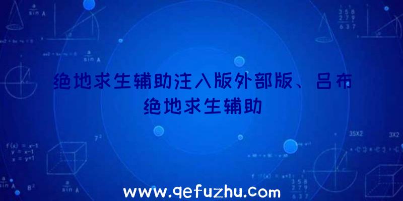 绝地求生辅助注入版外部版、吕布绝地求生辅助