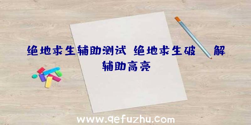 绝地求生辅助测试、绝地求生破解辅助高亮