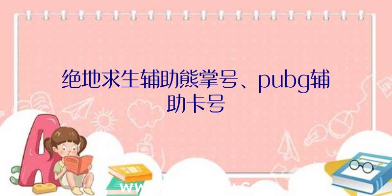 绝地求生辅助熊掌号、pubg辅助卡号