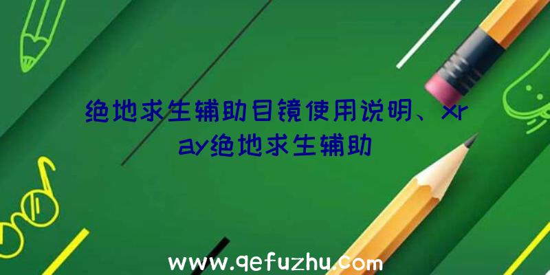 绝地求生辅助目镜使用说明、xray绝地求生辅助