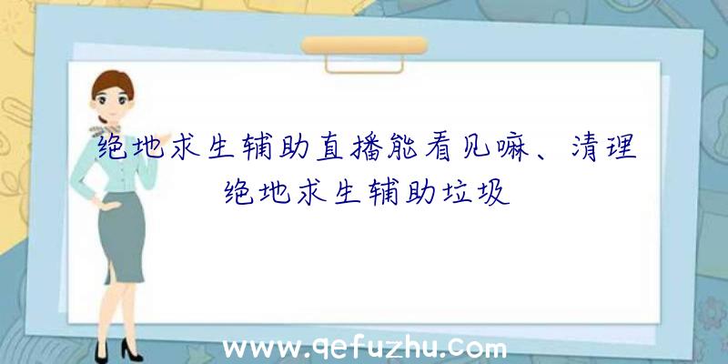 绝地求生辅助直播能看见嘛、清理绝地求生辅助垃圾