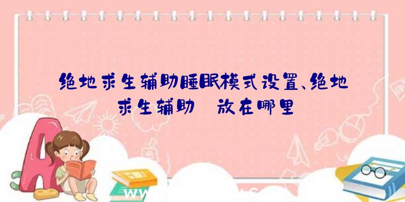 绝地求生辅助睡眠模式设置、绝地求生辅助