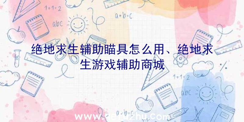 绝地求生辅助瞄具怎么用、绝地求生游戏辅助商城