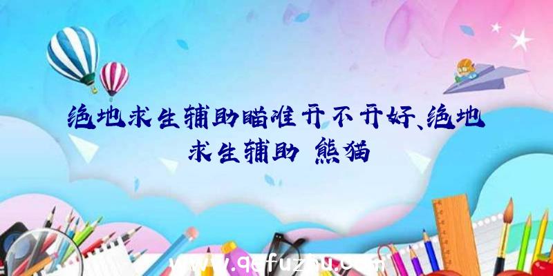 绝地求生辅助瞄准开不开好、绝地求生辅助