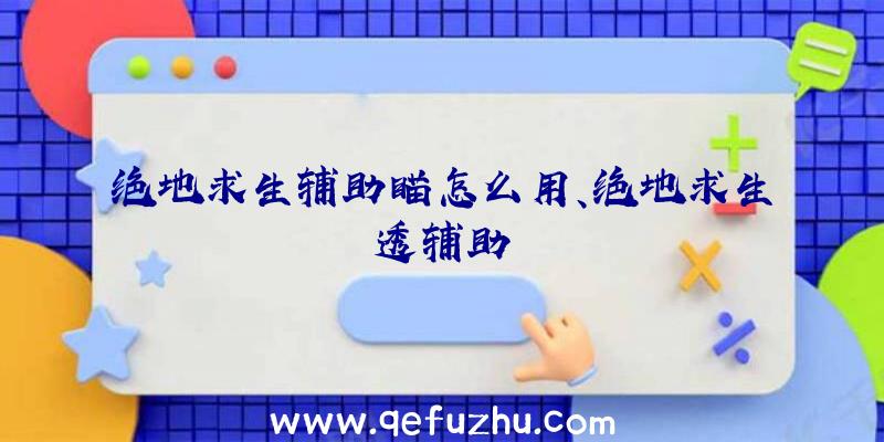 绝地求生辅助瞄怎么用、绝地求生透辅助