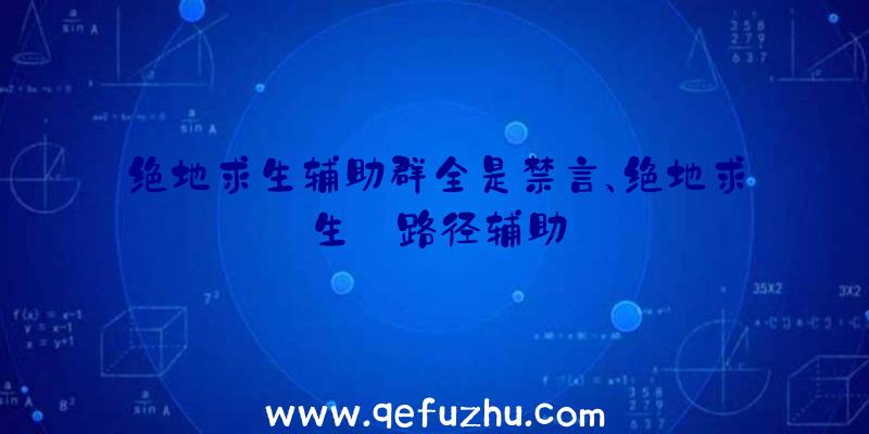 绝地求生辅助群全是禁言、绝地求生