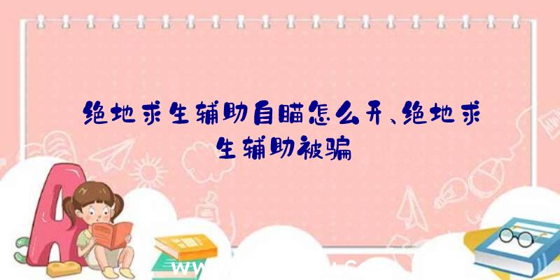 绝地求生辅助自瞄怎么开、绝地求生辅助被骗