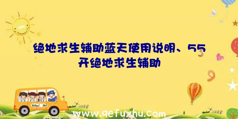 绝地求生辅助蓝天使用说明、55开绝地求生辅助