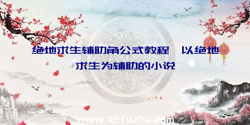 绝地求生辅助角公式教程、以绝地求生为辅助的小说