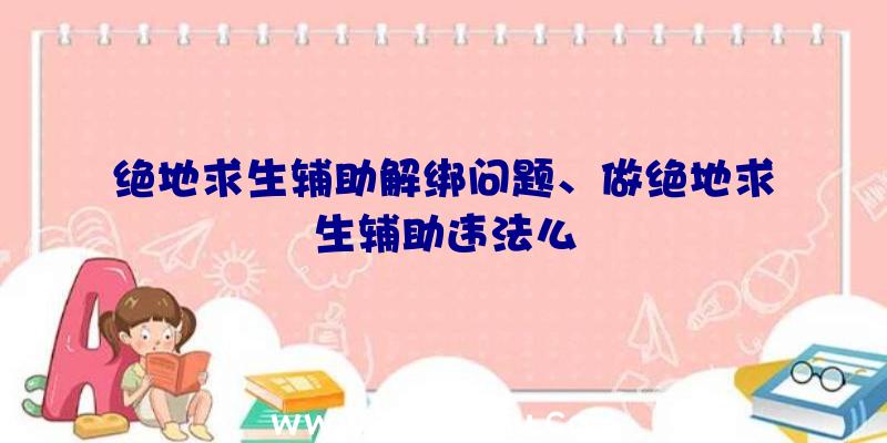 绝地求生辅助解绑问题、做绝地求生辅助违法么