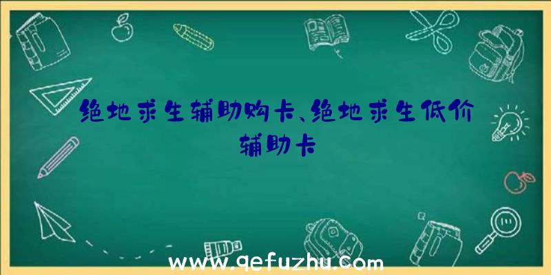 绝地求生辅助购卡、绝地求生低价辅助卡