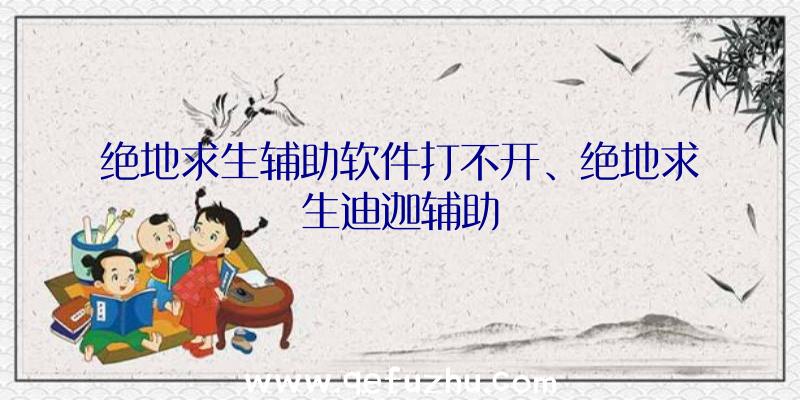 绝地求生辅助软件打不开、绝地求生迪迦辅助