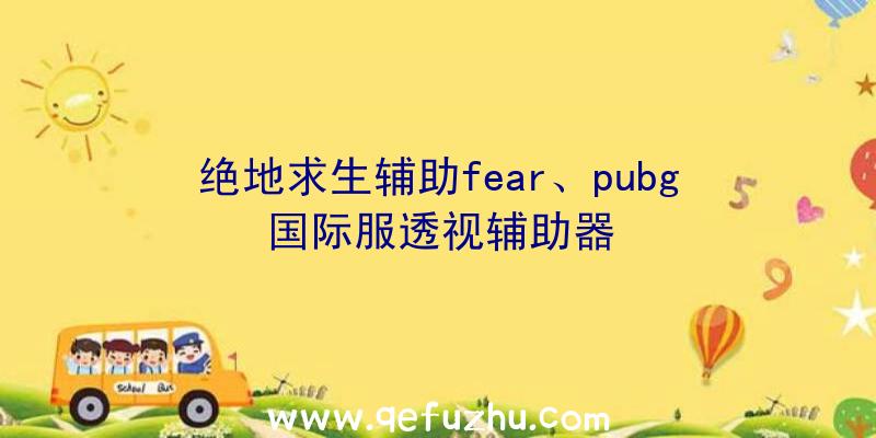 绝地求生辅助fear、pubg国际服透视辅助器