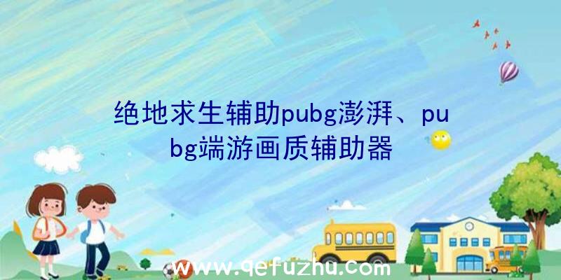 绝地求生辅助pubg澎湃、pubg端游画质辅助器