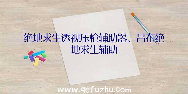 绝地求生透视压枪辅助器、吕布绝地求生辅助