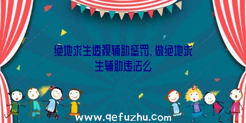 绝地求生透视辅助惩罚、做绝地求生辅助违法么