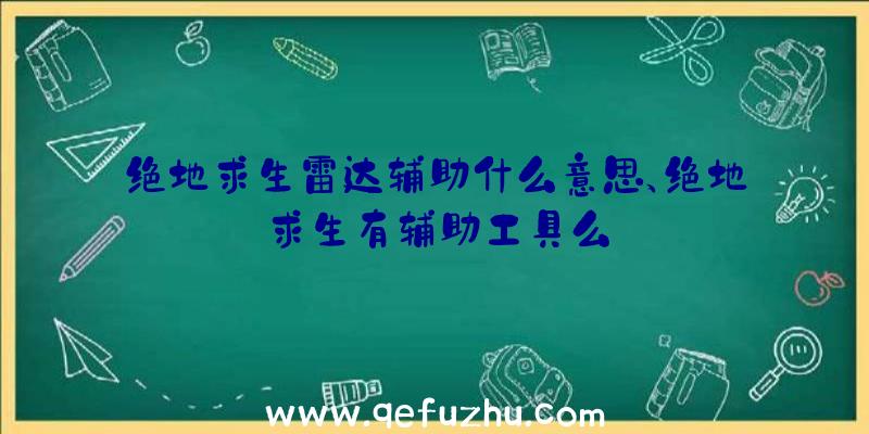 绝地求生雷达辅助什么意思、绝地求生有辅助工具么