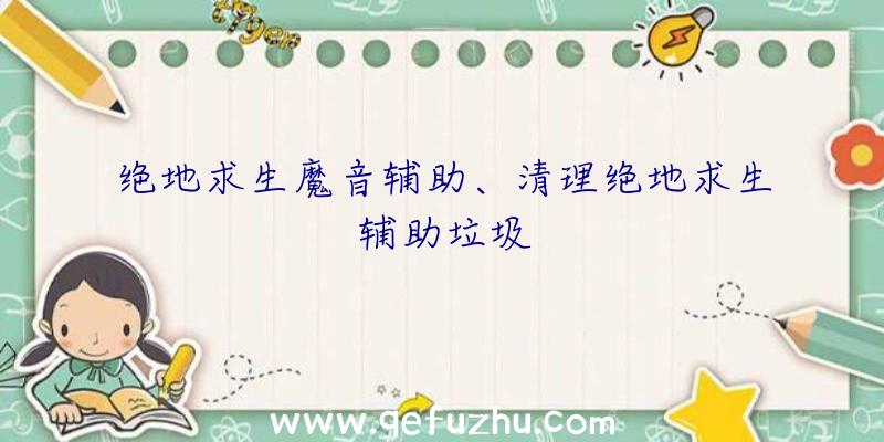 绝地求生魔音辅助、清理绝地求生辅助垃圾