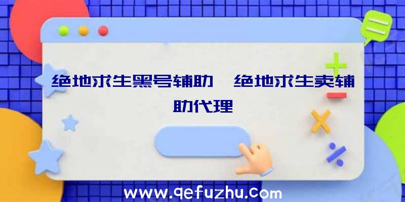 绝地求生黑号辅助、绝地求生卖辅助代理