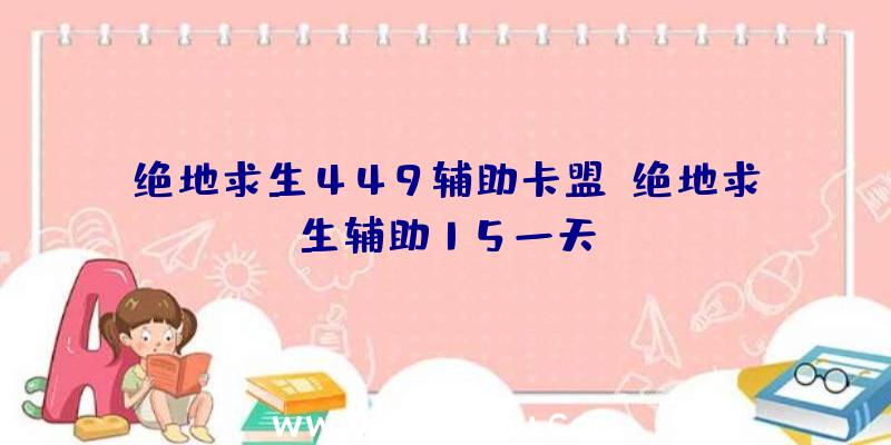 绝地求生449辅助卡盟、绝地求生辅助15一天