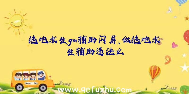 绝地求生gm辅助闪屏、做绝地求生辅助违法么