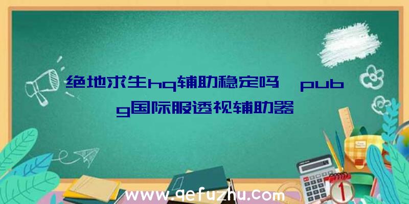 绝地求生hq辅助稳定吗、pubg国际服透视辅助器