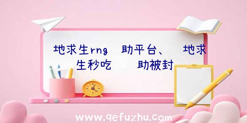 绝地求生rng辅助平台、绝地求生秒吃药辅助被封