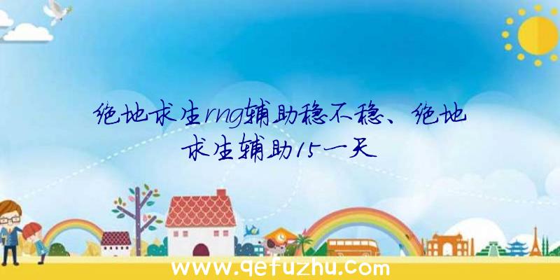 绝地求生rng辅助稳不稳、绝地求生辅助15一天