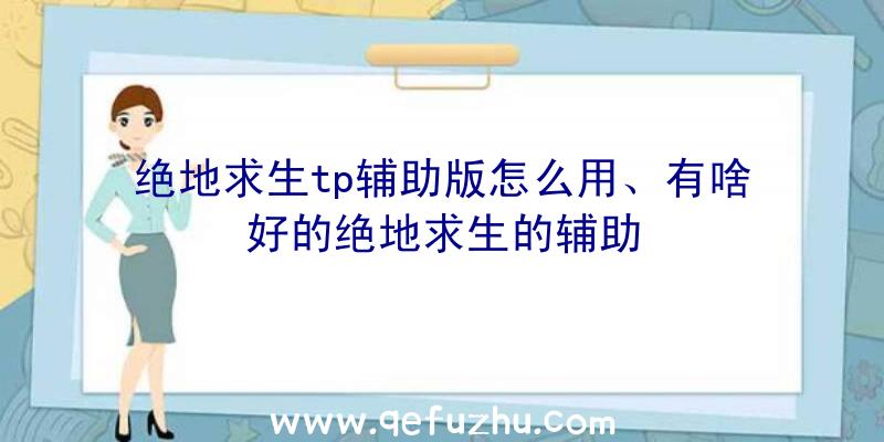 绝地求生tp辅助版怎么用、有啥好的绝地求生的辅助