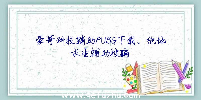 豪哥科技辅助PUBG下载、绝地求生辅助被骗