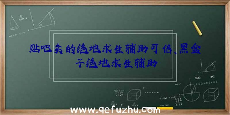 贴吧卖的绝地求生辅助可信、黑盒子绝地求生辅助