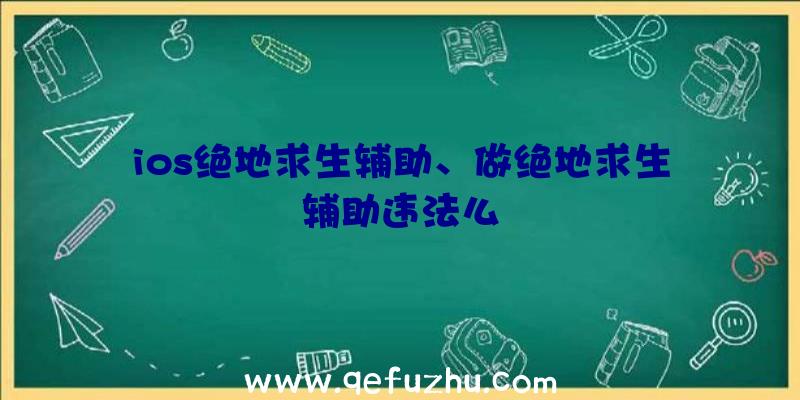 ios绝地求生辅助、做绝地求生辅助违法么