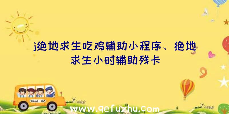 j绝地求生吃鸡辅助小程序、绝地求生小时辅助残卡