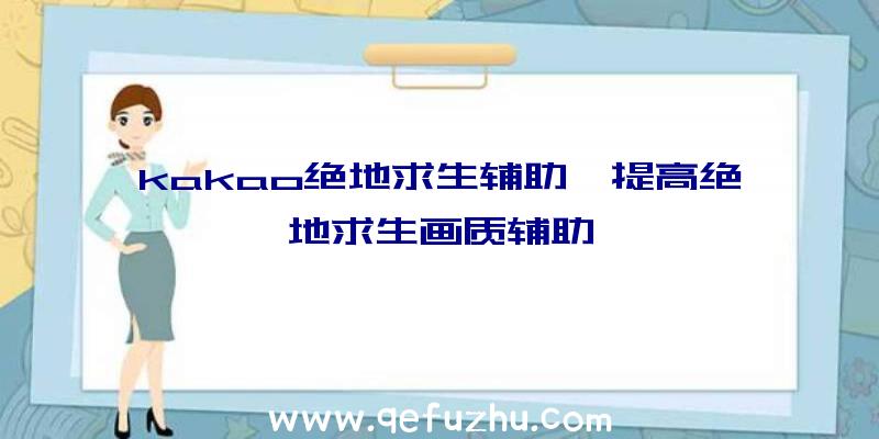 kakao绝地求生辅助、提高绝地求生画质辅助