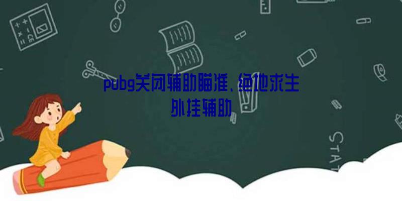 pubg关闭辅助瞄准、绝地求生外挂辅助